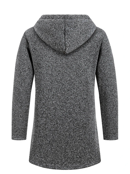 Men’s Longline Zip-Up Hoodie – Relaxed Hooded Sweatshirt Jacket for Winter Layering