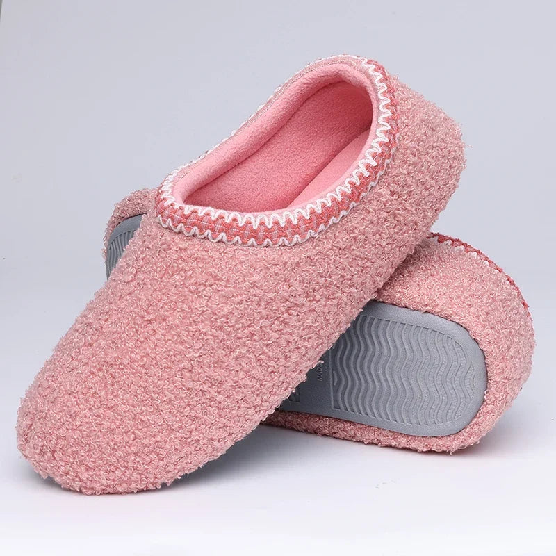 Women’s Polar Fleece House Slippers – Closed-Back Indoor Shoes with Cushioned Memory-Foam Footbeds