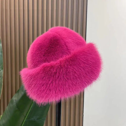 Women’s Plush Faux-Fur Winter Hat – Thermal Windproof Ear-Covering Ski Cap for Warm Cold-Weather Wear
