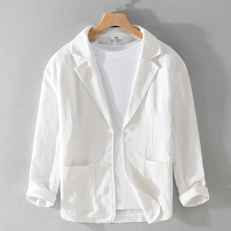 Men’s Blazer – Soft-Shoulder Jacket with Notch Lapel and Patch Pockets