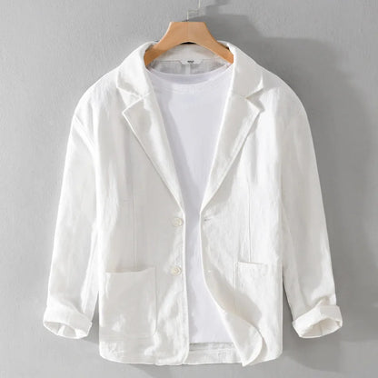 Men’s Blazer – Soft-Shoulder Jacket with Notch Lapel and Patch Pockets