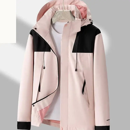 Men’s Hooded Outdoor Jacket – Wind-Resistant Zip-Up Coat with Adjustable Hood and Secure Pockets