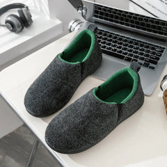 Men’s Warm-Lined Winter Slippers – Soft Cotton Non-Slip Closed-Toe Indoor House Shoes for Everyday Comfort