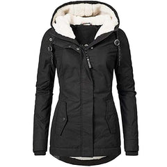 Women’s Sherpa-Lined Hooded Winter Parka – Windproof Water-Repellent Everyday Outerwear