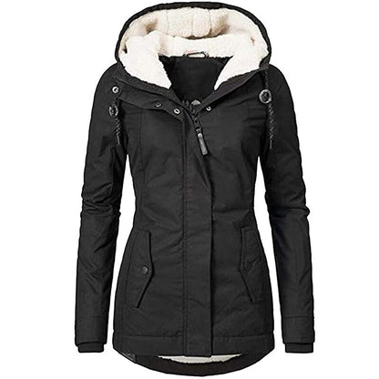 Women’s Sherpa-Lined Hooded Winter Parka – Windproof Water-Repellent Everyday Outerwear