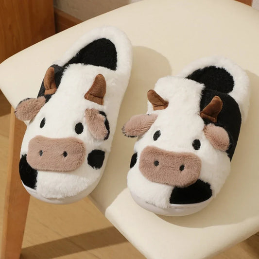 Women’s Printed Plush House Slippers – Warm Non-Slip Indoor Winter Shoes for Cosy Everyday Comfort
