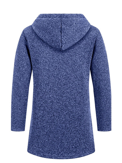 Men’s Longline Zip-Up Hoodie – Relaxed Hooded Sweatshirt Jacket for Winter Layering