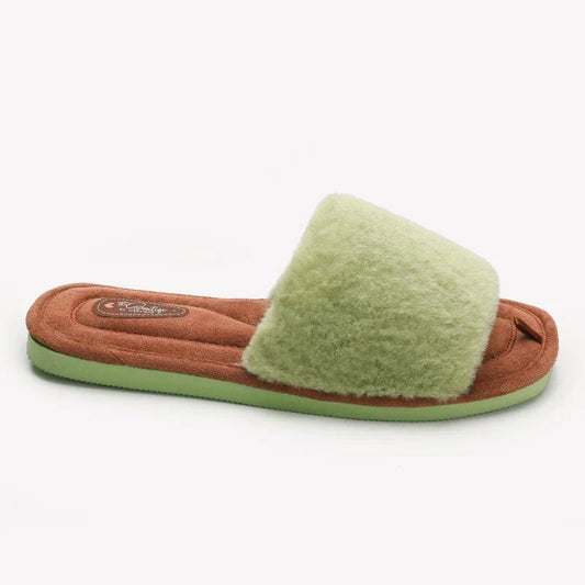 Women’s Plush Slide Slippers – Open-Toe Faux-Fur House Shoes with Soft Cushioned Footbed