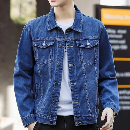 Men’s Relaxed Denim Trucker Jacket – Casual Button-Front Layer with Chest Pockets