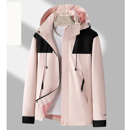 Men’s Hooded Outdoor Jacket – Wind-Resistant Zip-Up Coat with Adjustable Hood and Secure Pockets