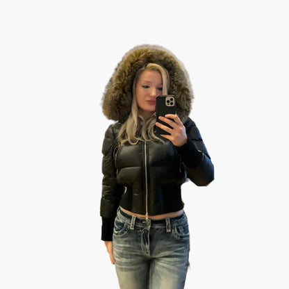 Women’s Fitted Quilted Jacket – Hooded with Water-Repellent Finish