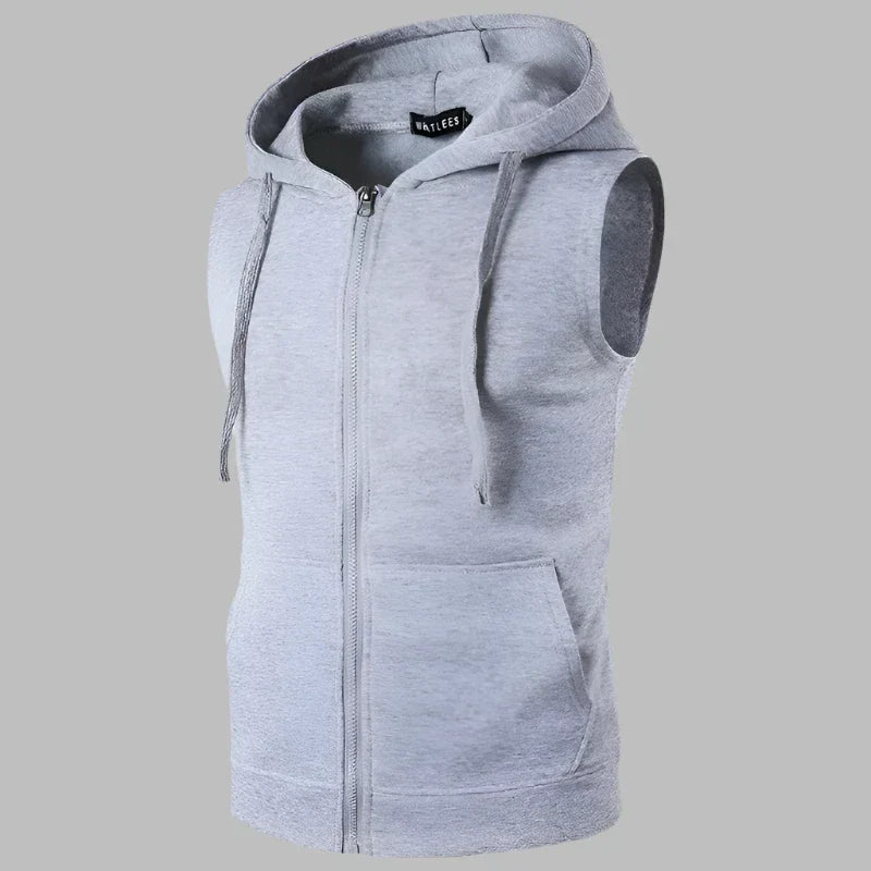 Men’s Sleeveless Zip-Up Hoodie Vest – Lightweight Layer for Casual Everyday Wear