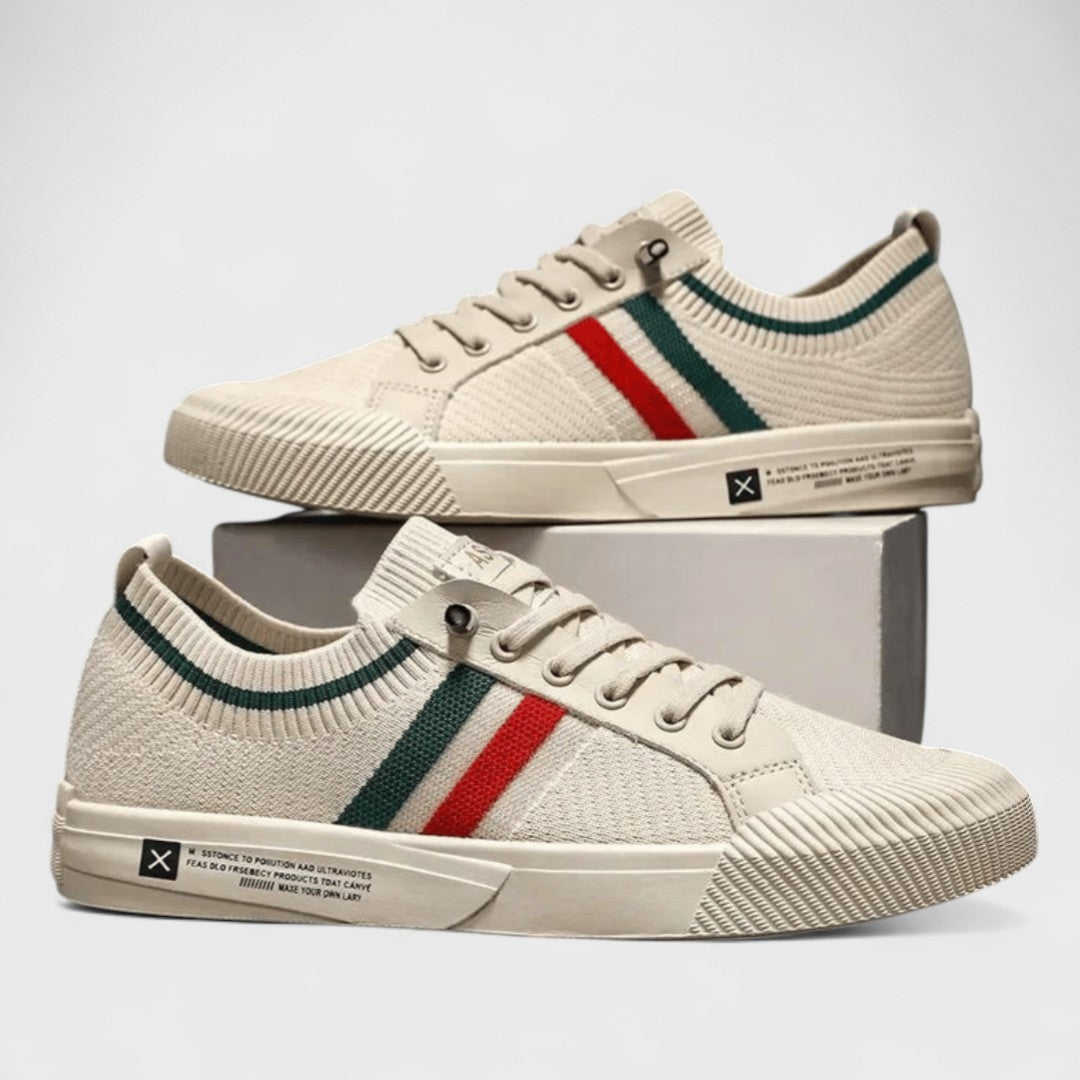 Men’s Knit Low-Top Sneakers – Breathable Lace-Up Shoes for Everyday Smart-Casual Wear