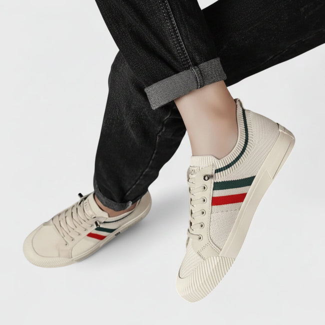 Men’s Knit Low-Top Sneakers – Breathable Lace-Up Shoes for Everyday Smart-Casual Wear