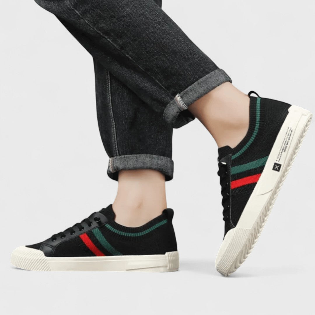 Men’s Knit Low-Top Sneakers – Breathable Lace-Up Shoes for Everyday Smart-Casual Wear