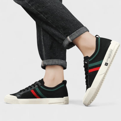 Men’s Knit Low-Top Sneakers – Breathable Lace-Up Shoes for Everyday Smart-Casual Wear