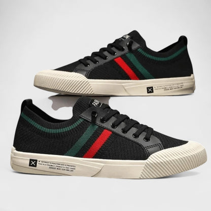 Men’s Knit Low-Top Sneakers – Breathable Lace-Up Shoes for Everyday Smart-Casual Wear