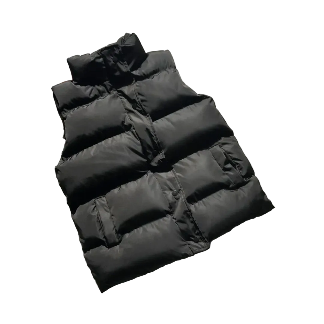 Men’s Quilted Puffer Vest – High-Collar Weather-Resistant Bodywarmer with Deep Pockets for Transitional Wear