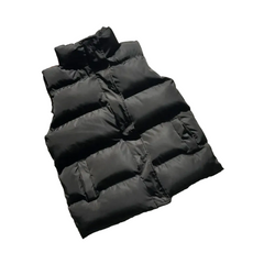 Men’s Quilted Puffer Vest – High-Collar Weather-Resistant Bodywarmer with Deep Pockets for Transitional Wear