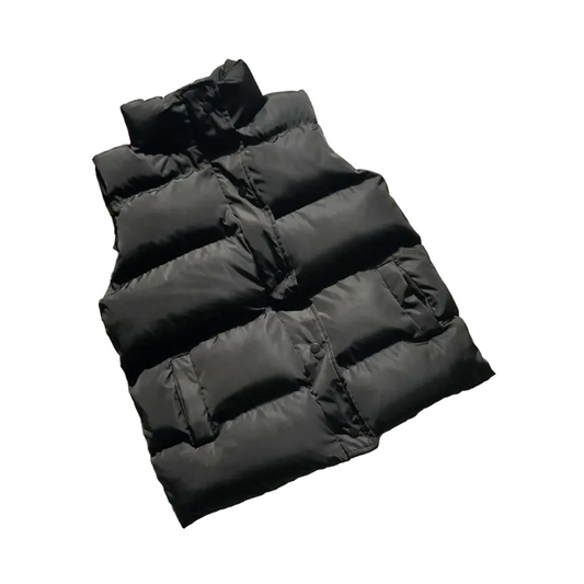 Men’s Quilted Puffer Vest – High-Collar Weather-Resistant Bodywarmer with Deep Pockets for Transitional Wear