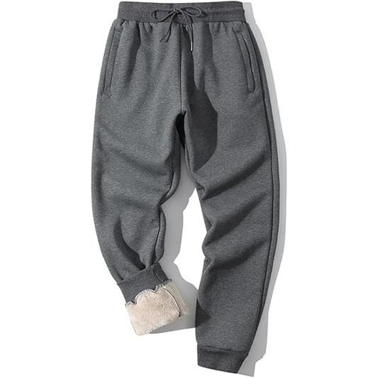 Men’s Fleece-Lined Joggers – Relaxed-Fit Thermal Sweatpants with Drawstring Waist and Cuffed Ankles