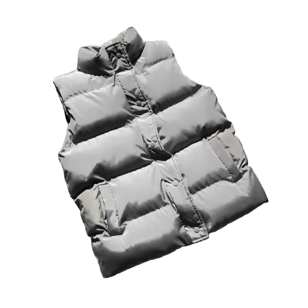 Men’s Quilted Puffer Vest – High-Collar Weather-Resistant Bodywarmer with Deep Pockets for Transitional Wear