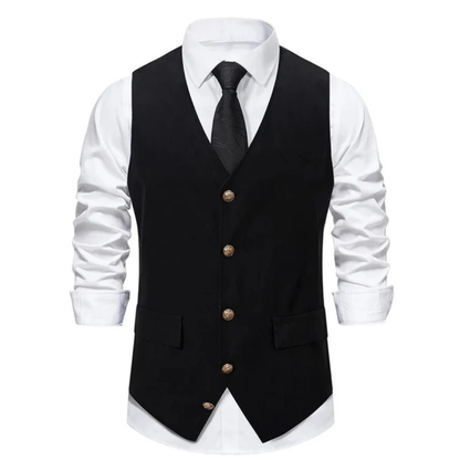 Men’s Buttoned Traditional Waistcoat – Refined Heritage Layer for Festivals and Formal Events