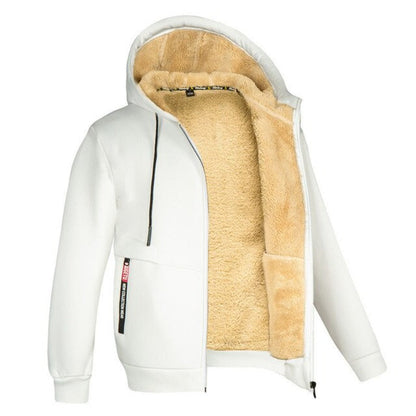 Men’s Wool-Lined Hooded Winter Jacket – Warm Zip-Up Layer for Everyday Cold-Weather Comfort