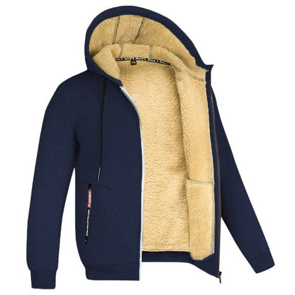 Men’s Wool-Lined Hooded Winter Jacket – Warm Zip-Up Layer for Everyday Cold-Weather Comfort