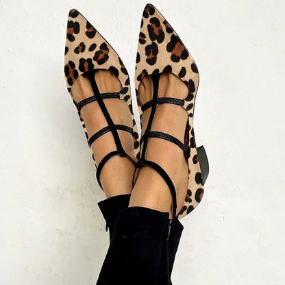 Women’s Pointed-Toe T-Bar Pumps – Low Block Heel Shoes for Smart Casual Wear