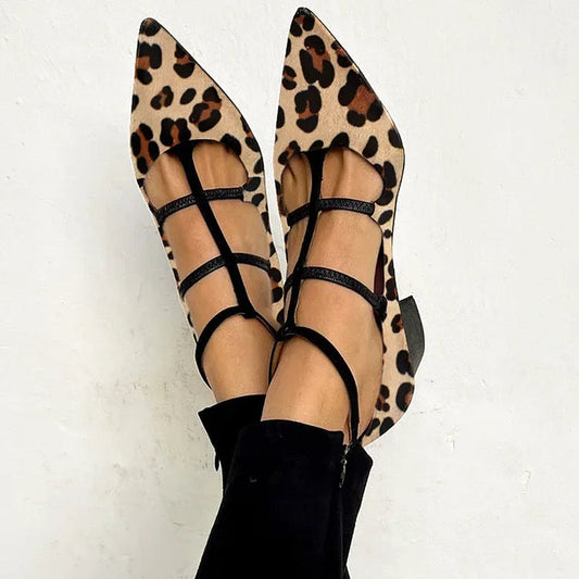 Women’s Pointed-Toe T-Bar Pumps – Low Block Heel Shoes for Smart Casual Wear