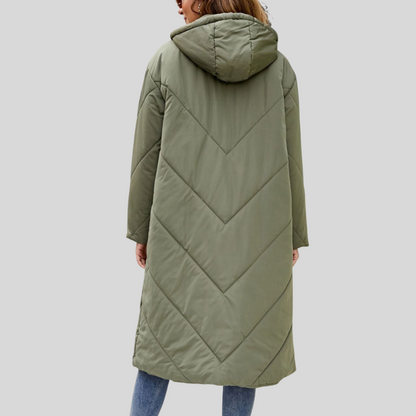 Women’s Maxi Puffer Coat – Oversized Hooded Layer for Full-Length Winter Coverage