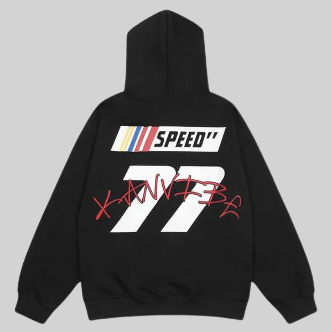 Men’s Vintage Racing Graphic Hoodie – Relaxed Streetwear Sweatshirt for Everyday Wear