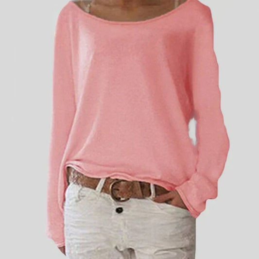 Women’s Knitted Jumper – Wide Boat Neck in Fine Stretch Knit