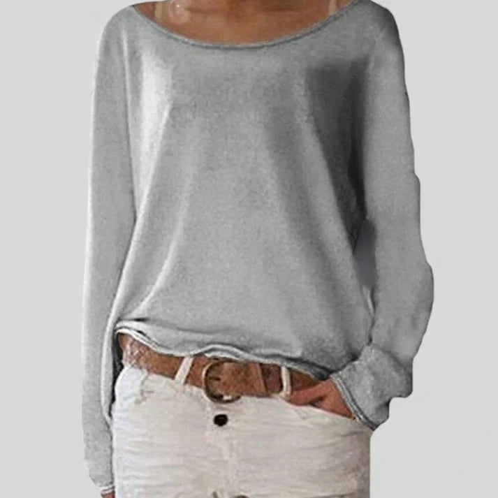 Women’s Knitted Jumper – Wide Boat Neck in Fine Stretch Knit