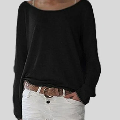 Women’s Knitted Jumper – Wide Boat Neck in Fine Stretch Knit