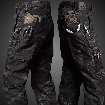 Men’s Camouflage Tactical Cargo Trousers – Multi-Pocket Ripstop Pants for Outdoor Use