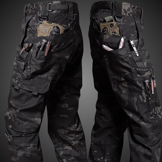 Men’s Camouflage Tactical Cargo Trousers – Multi-Pocket Ripstop Pants for Outdoor Use