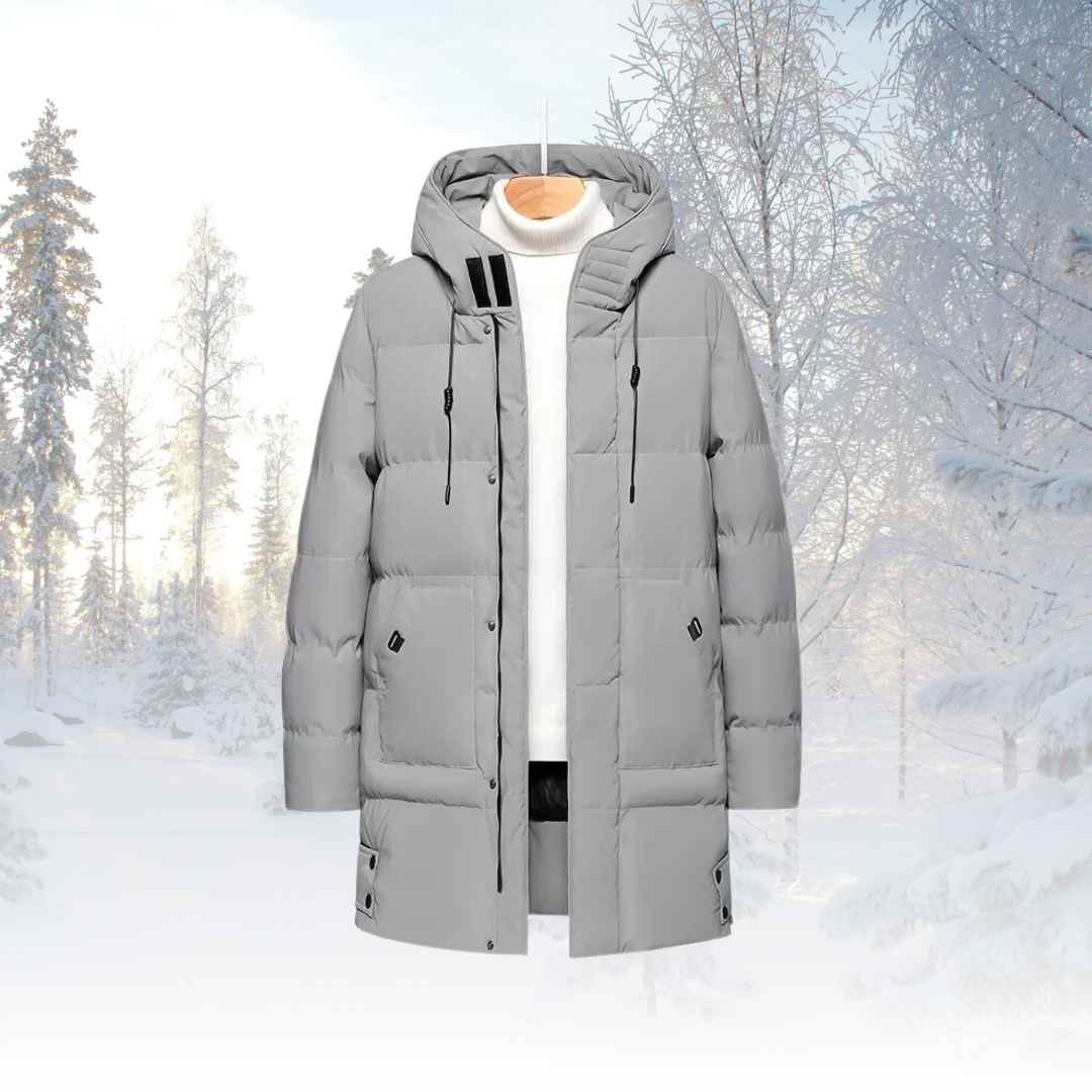 Men’s Longline Hooded Puffer Coat – Insulated Weather-Resistant Layer for Winter Wear