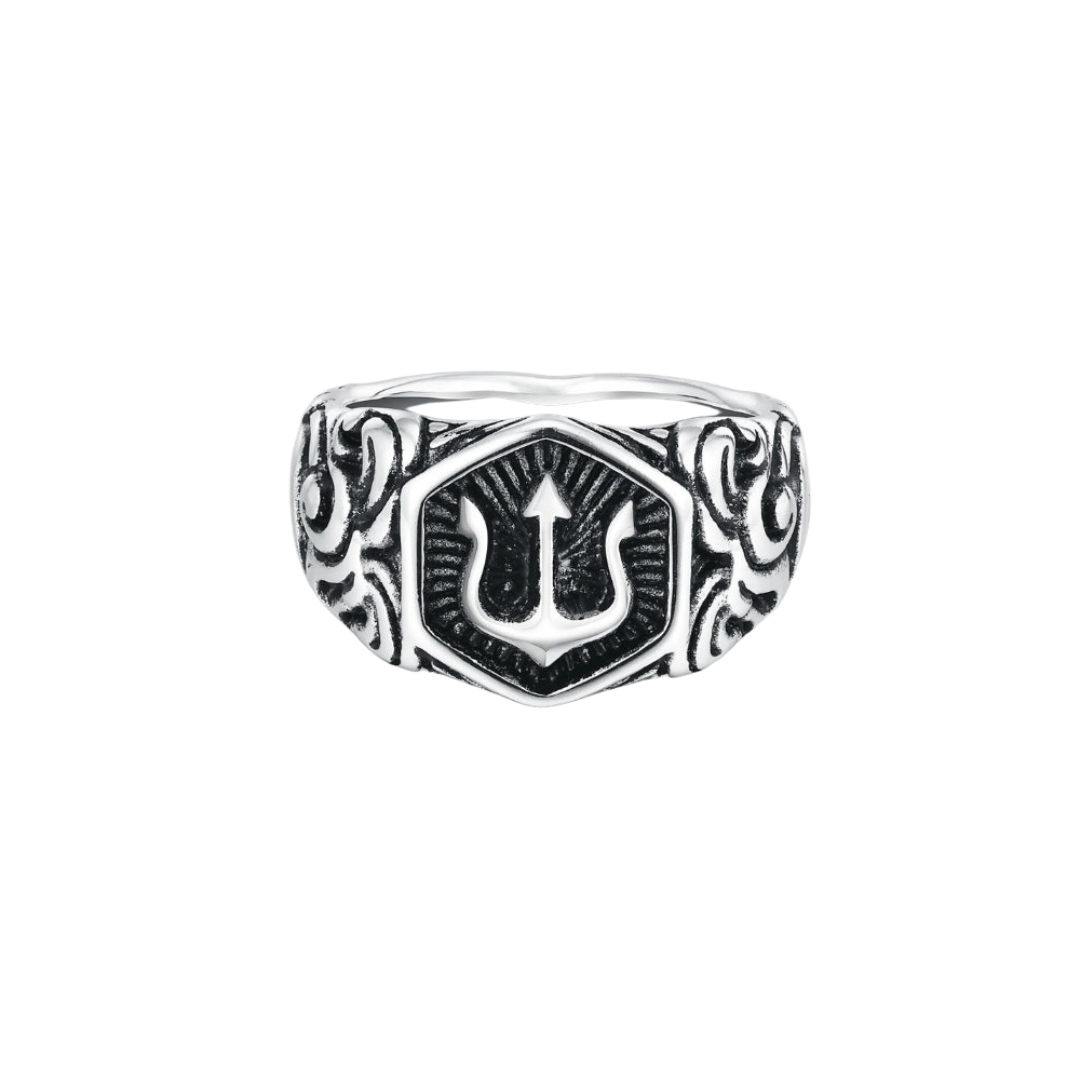 Men’s Stainless Steel Signet Ring – Vintage Statement Jewellery for Everyday Styling