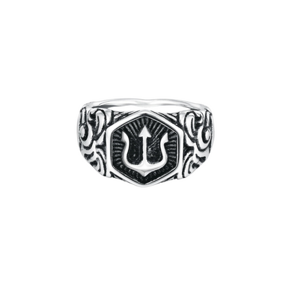 Men’s Stainless Steel Signet Ring – Vintage Statement Jewellery for Everyday Styling