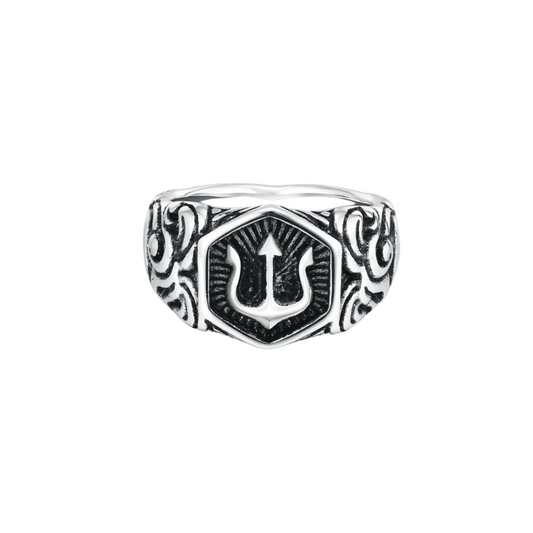 Men’s Stainless Steel Signet Ring – Vintage Statement Jewellery for Everyday Styling
