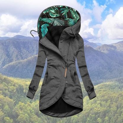 Women’s Tailored Hooded Longline Winter Parka – Drawstring Waist Layer for Everyday Cold-Weather Wear
