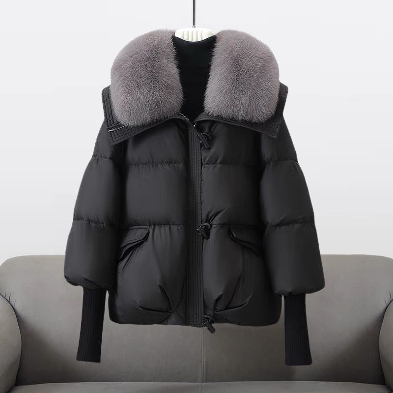 Women’s Faux-Fur Hooded Puffer Jacket – Water-Repellent Glamorous Winter Layer for Elegant Cold-Weather Wear