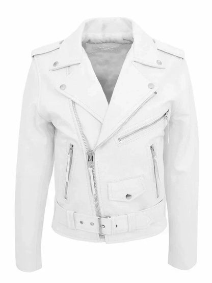 Men’s Belted Leather Biker Jacket – Asymmetric Moto Layer for City Wear