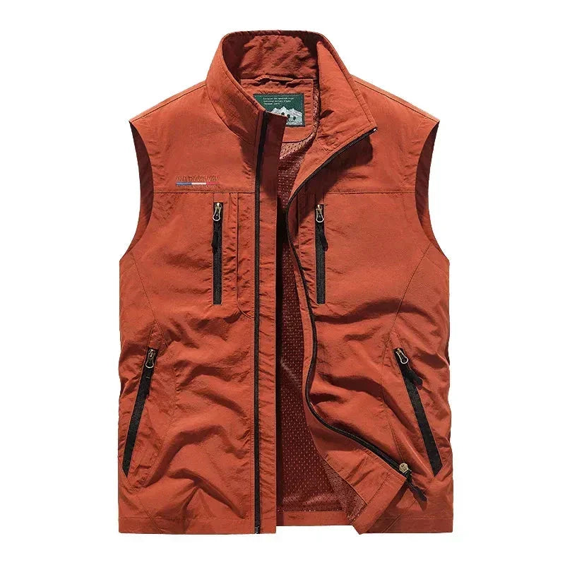 Men’s Lightweight Multi-Pocket Utility Vest – Zip Layer for Outdoor and Everyday Wear