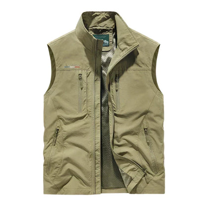 Men’s Lightweight Multi-Pocket Utility Vest – Zip Layer for Outdoor and Everyday Wear