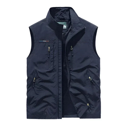 Men’s Lightweight Multi-Pocket Utility Vest – Zip Layer for Outdoor and Everyday Wear