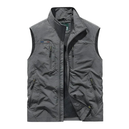 Men’s Lightweight Multi-Pocket Utility Vest – Zip Layer for Outdoor and Everyday Wear