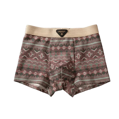 Men’s Patterned Cotton Boxer Briefs – Breathable Comfort-Fit Underwear with Supportive Contoured Pouch